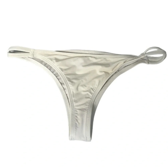 5/$25 LA VIE EN ROSE Aqua White Cheeky Bikini Bottoms Crisscross Sides M As Is - Picture 7 of 7